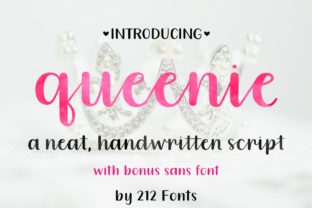 Queenie: A Handwritten Font with Script, Sans, and Swash Flexibility
